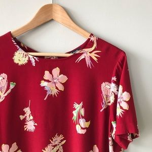 NWOT Madewell Bird Of Paradise Button Back Short Sleeve Top Shirt Blouse